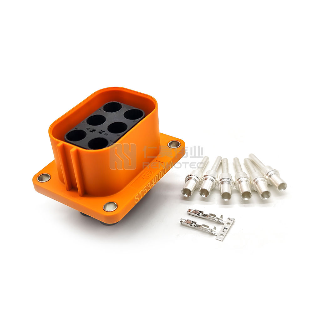 6 POS High Power Electric vehicle connector Socket 40A 6mm2 Shielded ...