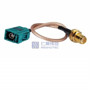 RP-SMA Female to Fakra Jack Waterblue RF Cable Assembly with 50 Ohm RG316 Coax