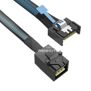 MCIO x4 cable with a Mini-SAS HD SFF-8643 end