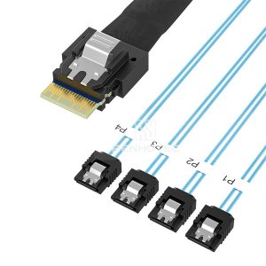 SlimSAS SFF-8654 4i cable with 4 SATA branches