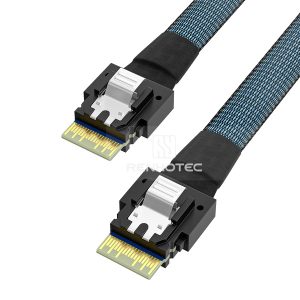 SlimSAS SFF-8654 4i cable with a SlimSAS SFF-8654 4i end