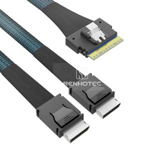 SlimSAS SFF-8654 8i cable with 2 OCuLink SFF-8611 branches