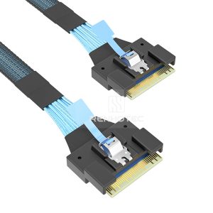 SlimSAS SFF-8654 8i cable with a SlimSAS SFF-8654 8i end