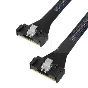 LP SlimSAS SFF-8654 8i cable with a LP SlimSAS SFF-8654 8i end