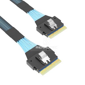 SlimSAS SFF-8654 8i cable with a SlimSAS SFF-8654 8i end