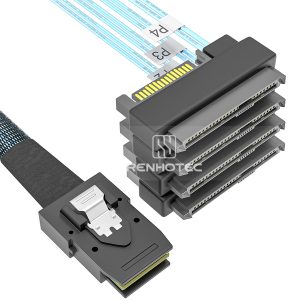Mini-SAS SFF-8087 cable with 4 SAS SFF-8482 branches