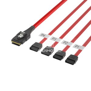 Mini-SAS SFF-8087 cable with 4 SATA 7-pin branches