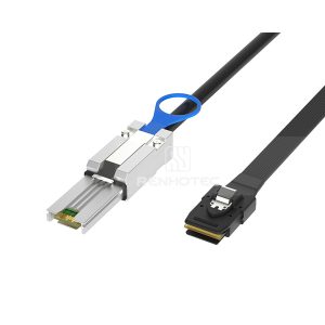 Mini-SAS SFF-8088 cable with a Mini-SAS SFF-8087 end