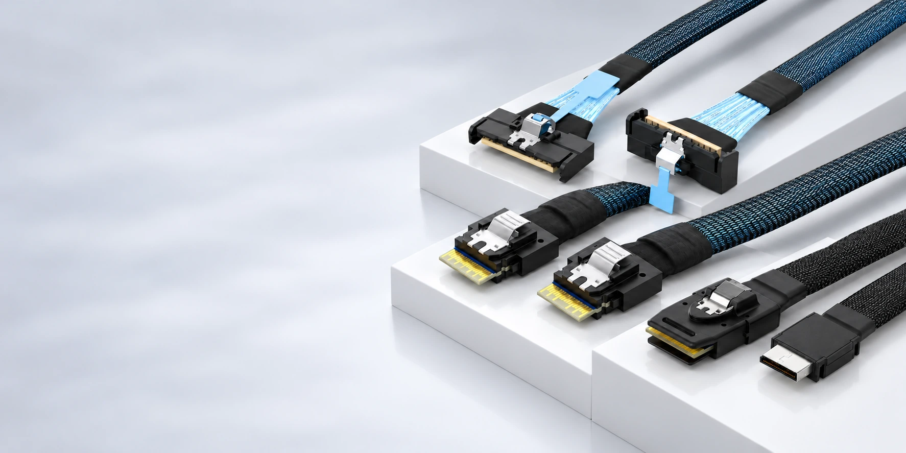 MCIO, SlimSAS and OCuLink cable connector rendering